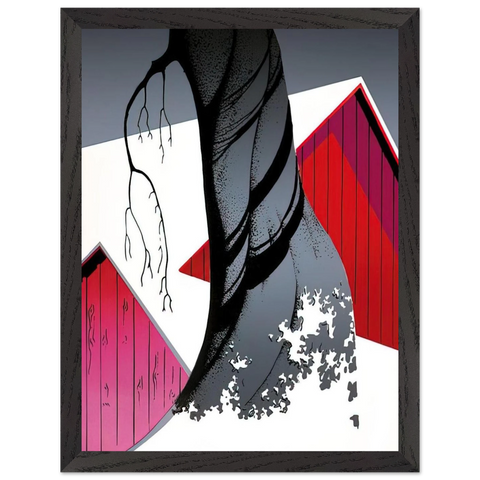 Red Barn and Grey Sky by Eyvind Earle — Framed art print at Zephyeer