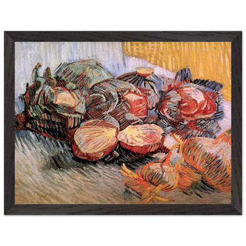 Still Life with Red Cabbages and Onions by Vincent van Gogh — Framed art print at Zephyeer