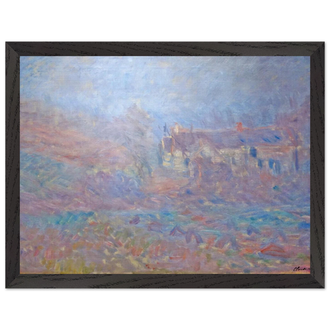 Houses at Falaise in the Fog by Claude Monet — Framed art print at Zephyeer