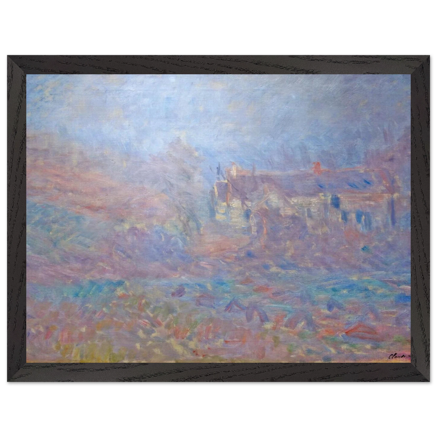 Houses at Falaise in the Fog by Claude Monet — Framed art print at Zephyeer