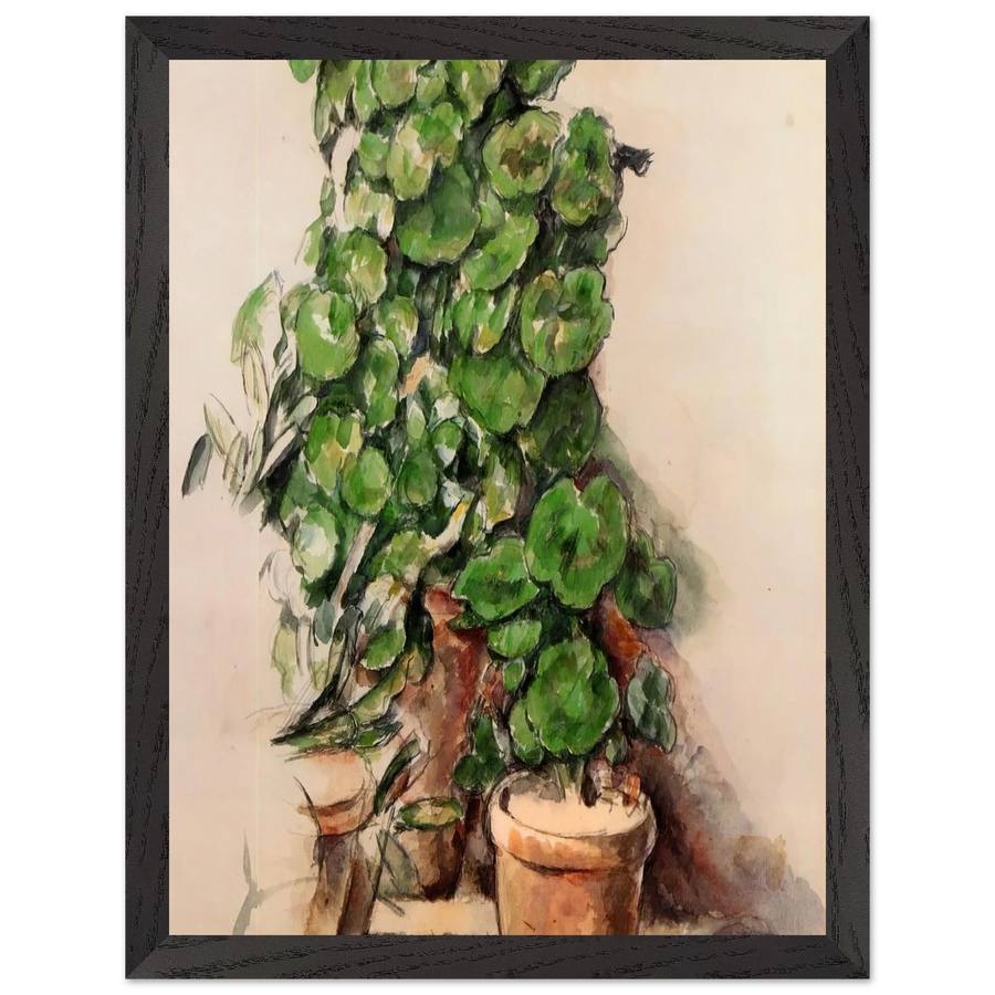 Pots of Geraniums by Paul Cézanne — Framed art print at Zephyeer