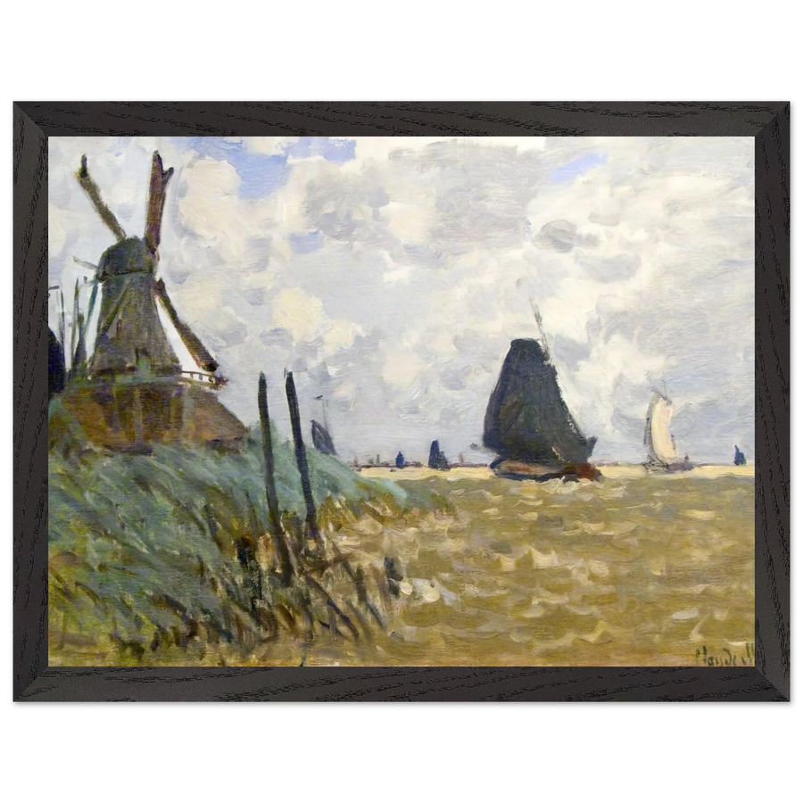 Windmill near Zaandam by Claude Monet — Framed art print at Zephyeer