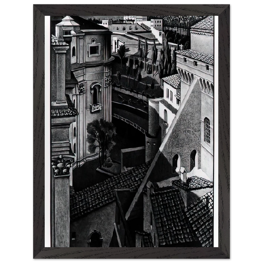BERWEEN ST PETER AND SISTINE CHAPEL MARCH 1936 1936 by MC Escher — Framed art print at Zephyeer