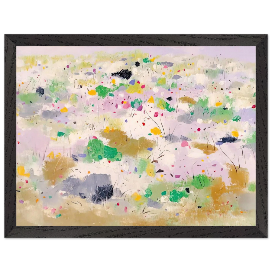 The Blooming Mountain - Abstract Expressionism, Ink and wash painting by Wu Guanzhong — Framed art print at Zephyeer