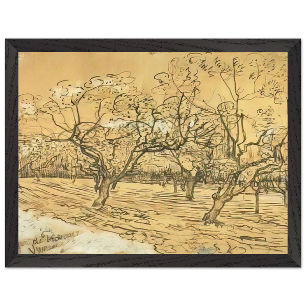Orchard with Blossoming Plum Trees The White Orchard by Vincent van Gogh — Framed art print at Zephyeer