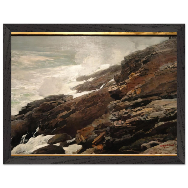 HIGH CLIFF COAST OF MAINE by Winslow Homer — Framed art print at Zephyeer