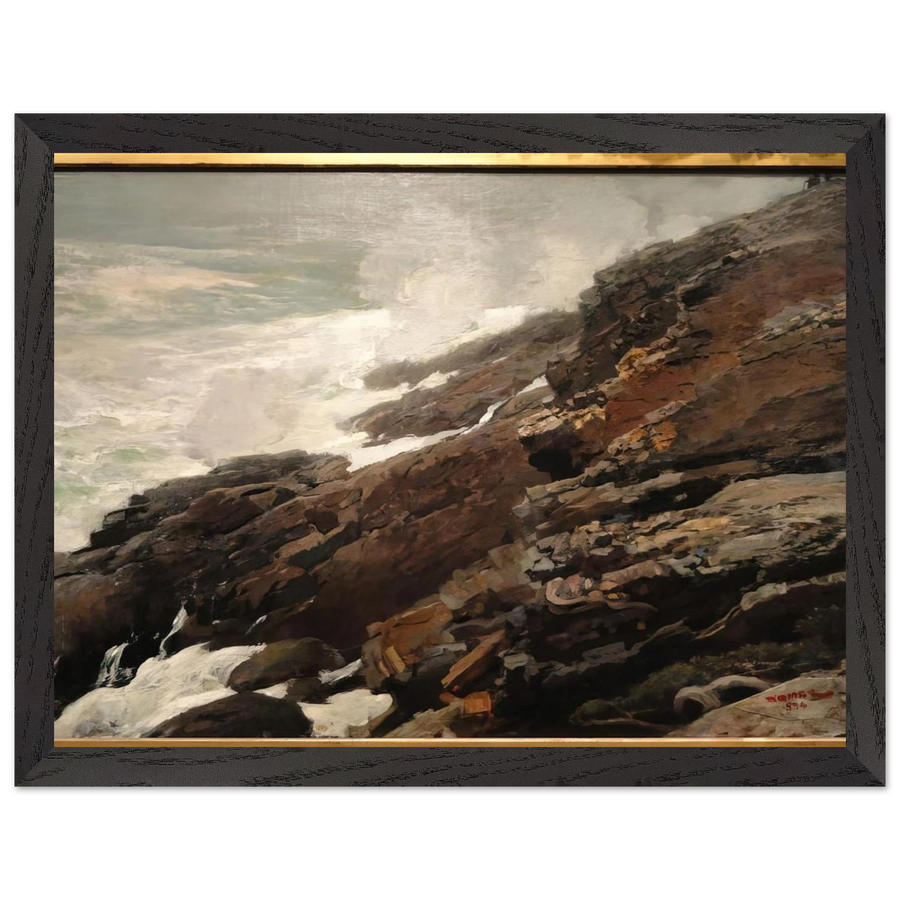 HIGH CLIFF COAST OF MAINE by Winslow Homer — Framed art print at Zephyeer
