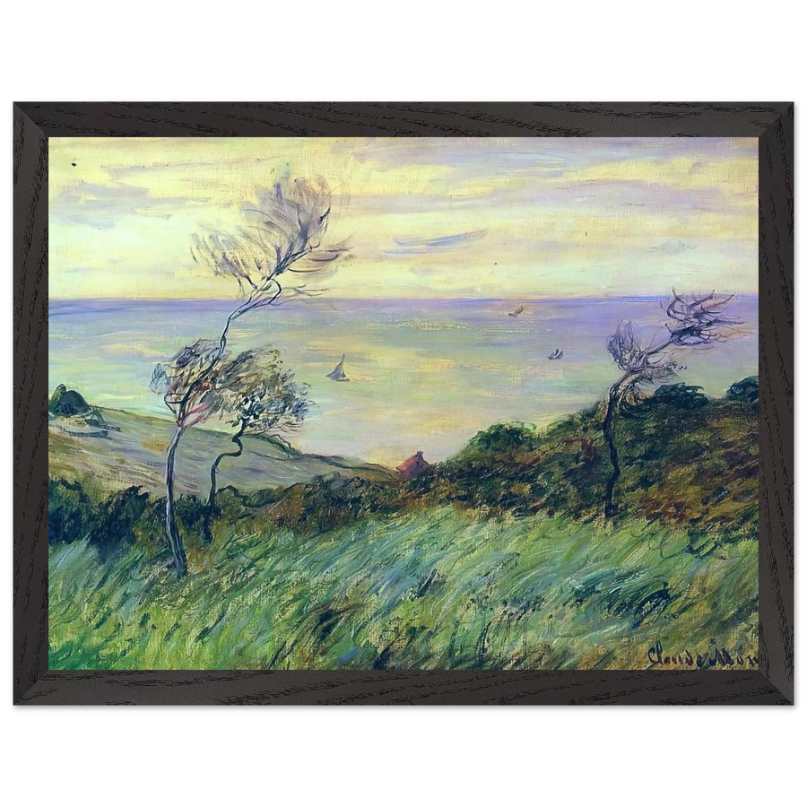 Cliffs of Varengeville, Gust of Wind by Claude Monet — Framed art print at Zephyeer