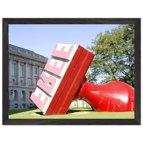 FREE STAMP AT CLEVELAND CITY HALL COLLABORATION WITH VAN BRUGGEN by Claes Oldenburg — Framed art print at Zephyeer