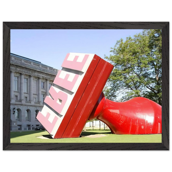 FREE STAMP AT CLEVELAND CITY HALL COLLABORATION WITH VAN BRUGGEN by Claes Oldenburg — Framed art print at Zephyeer