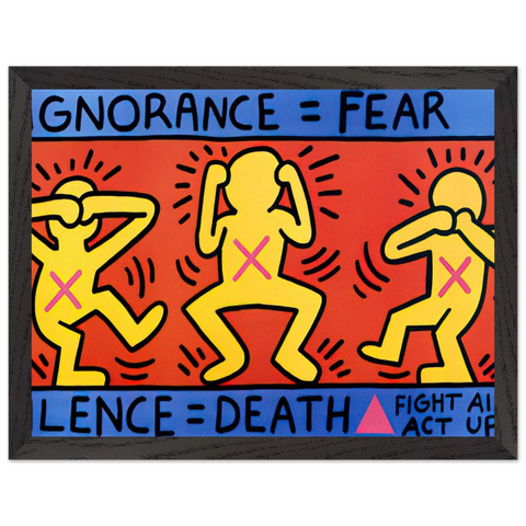 IGNORANCE FEAR 1989 by Keith Haring — Framed art print at Zephyeer