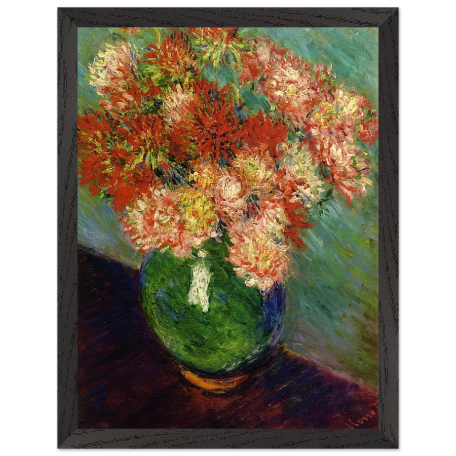 Vase of Chrysanthemums by Claude Monet — Framed art print at Zephyeer