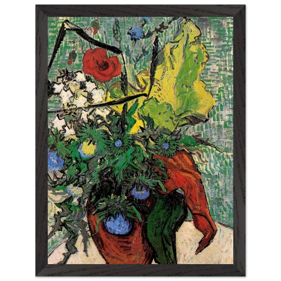 Wild Flowers and Thistles in a Vase by Vincent van Gogh — Framed art print at Zephyeer