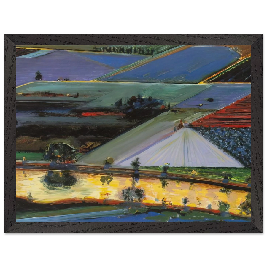 Farm Channel - 1996 by Wayne Thiebaud — Framed art print at Zephyeer