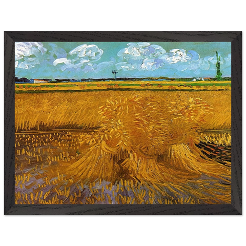 Wheatfield with Sheaves by Vincent van Gogh — Framed art print at Zephyeer