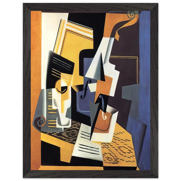 VIOLIN AND GLASS 1918 by Juan Gris — Framed art print at Zephyeer
