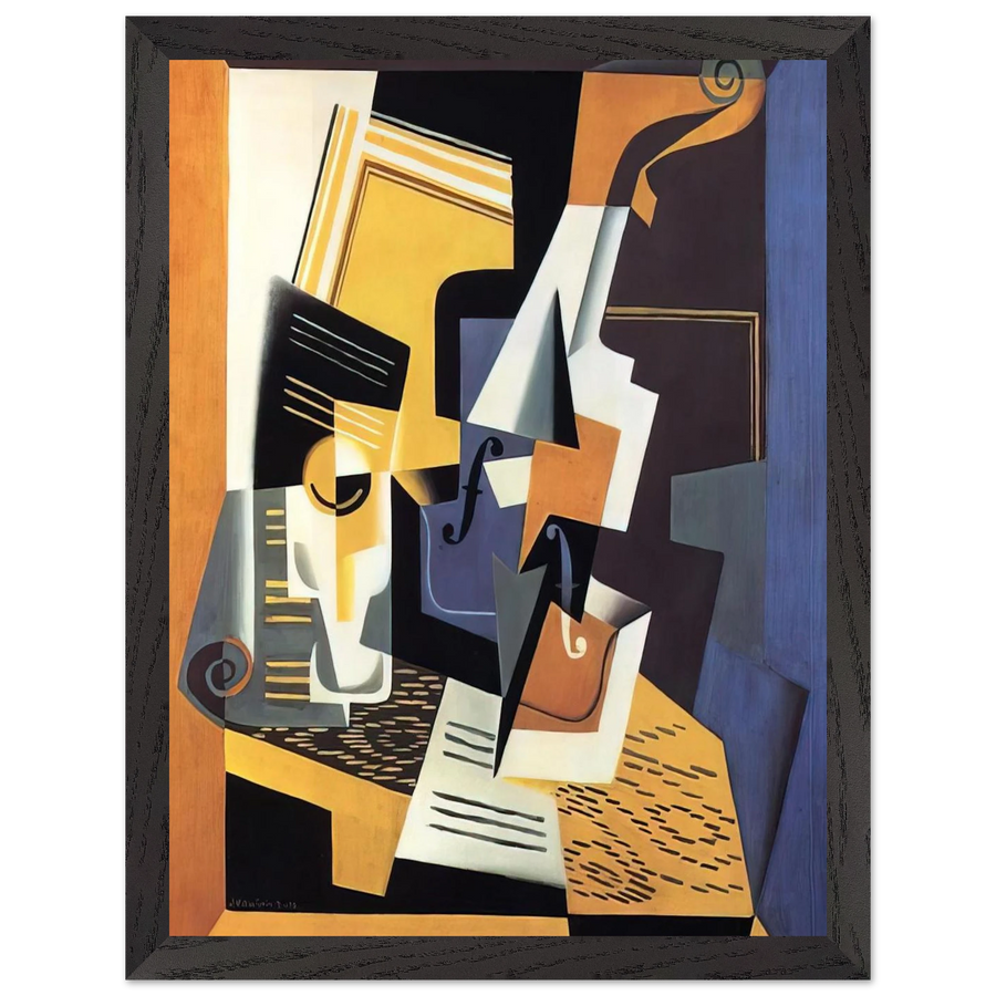 VIOLIN AND GLASS 1918 by Juan Gris — Framed art print at Zephyeer