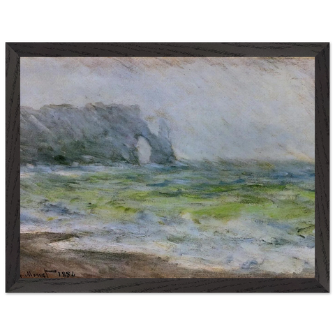 The Manneport, Etretat in the Rain by Claude Monet — Framed art print at Zephyeer
