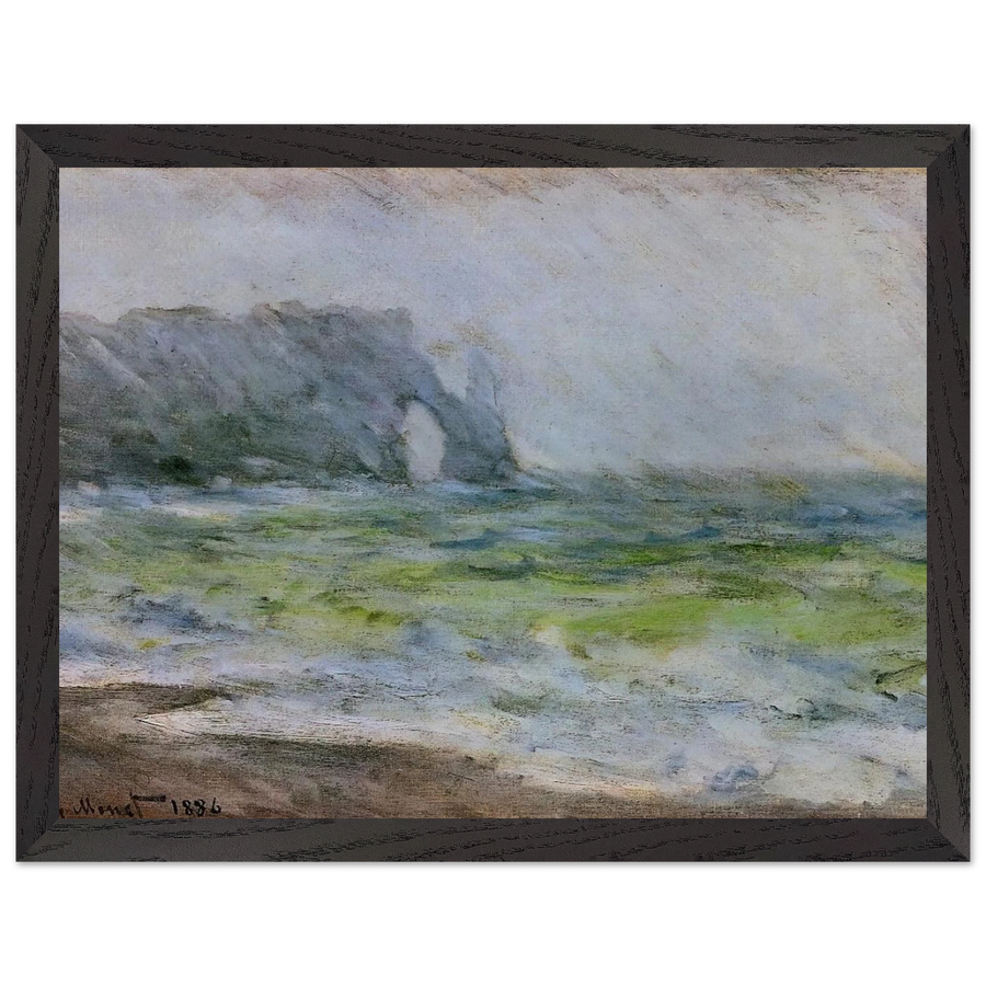 The Manneport, Etretat in the Rain by Claude Monet — Framed art print at Zephyeer