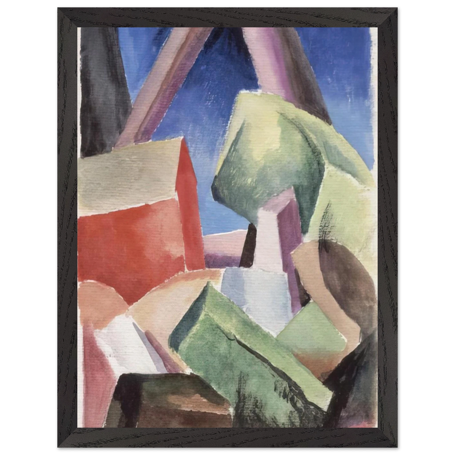 HOUSE IN CUBIST LANDSCAPE 1920 by Thomas Hart Benton — Framed art print at Zephyeer