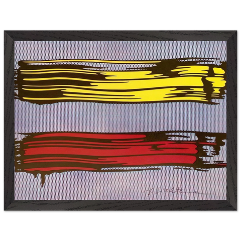 YELLOW AND RED BRUSHSTROKES 1966 by Roy Lichtenstein — Framed art print at Zephyeer