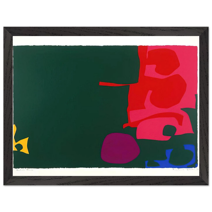 Interlocking Scarlet and Pink in Deep Green - 1970 by Patrick Heron — Framed art print at Zephyeer