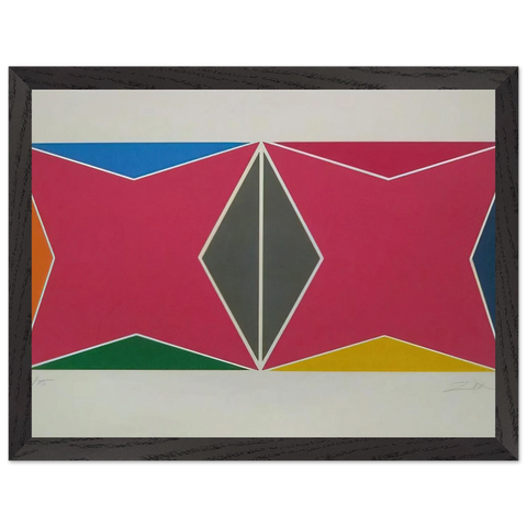 Geometric Composition - Hard Edge Painting by Larry Zox — Framed art print at Zephyeer