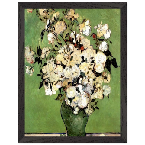 A Vase of Roses by Vincent van Gogh — Framed art print at Zephyeer