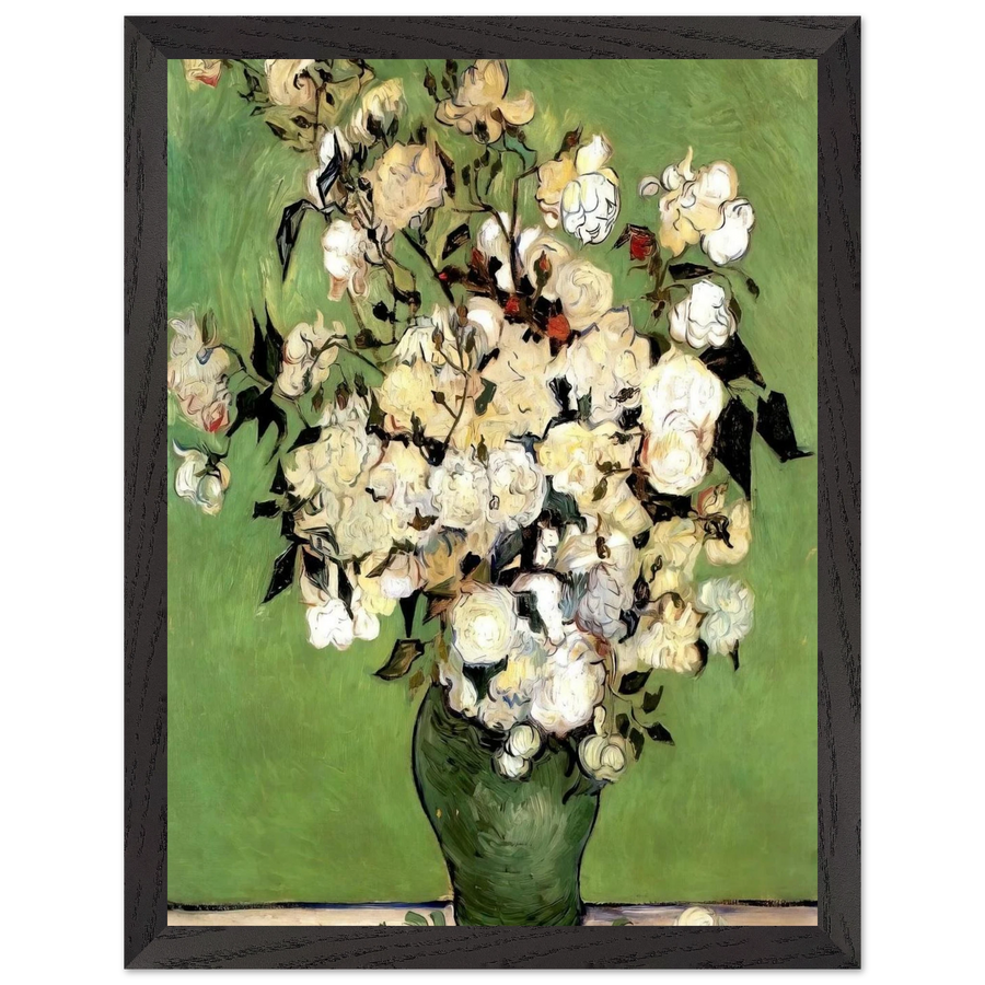 A Vase of Roses by Vincent van Gogh — Framed art print at Zephyeer