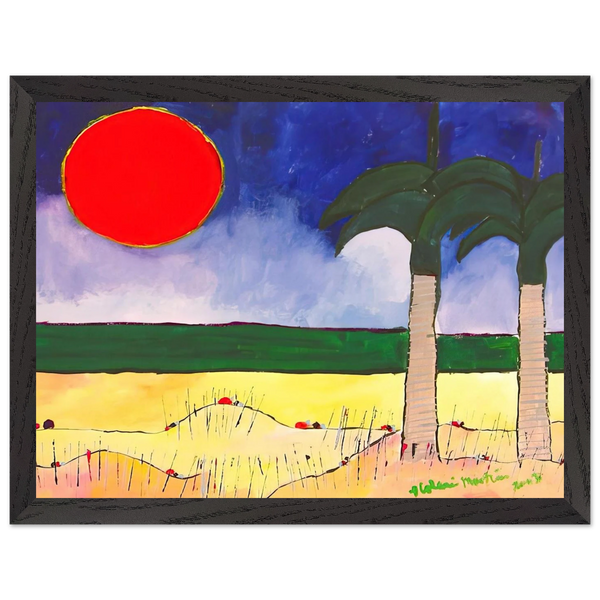 Marinha com Sol e Palmeiras - 2003 by Aldemir Martins — Framed art print at Zephyeer