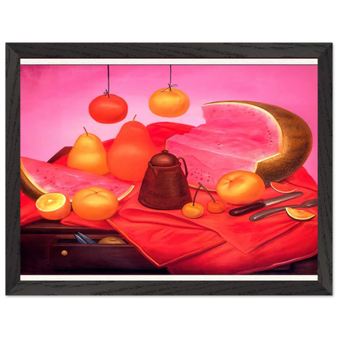 STILL LIFE WITH WATERMELON 1 by Fernando Botero — Framed art print at Zephyeer