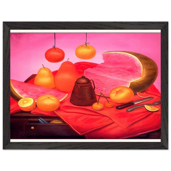 STILL LIFE WITH WATERMELON 1 by Fernando Botero — Framed art print at Zephyeer
