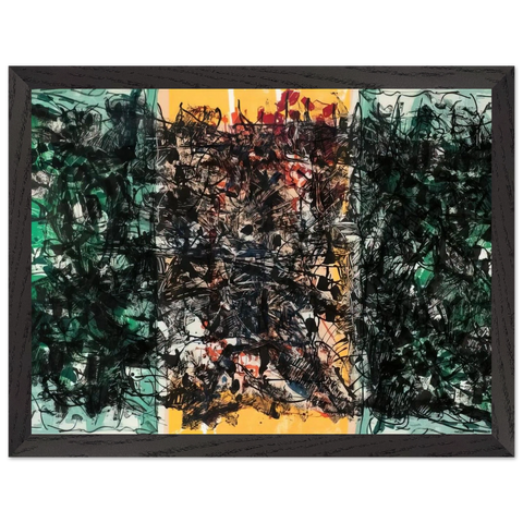 Triptyque orange by Jean-Paul Riopelle — Framed art print at Zephyeer