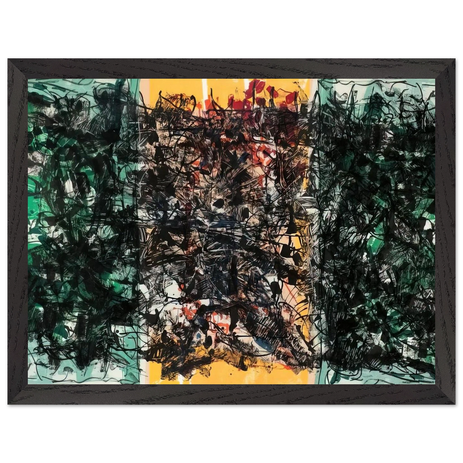 Triptyque orange by Jean-Paul Riopelle — Framed art print at Zephyeer