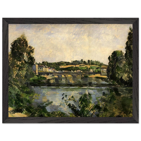 Bridge and Waterfall at Pontoise by Paul Cézanne — Framed art print at Zephyeer