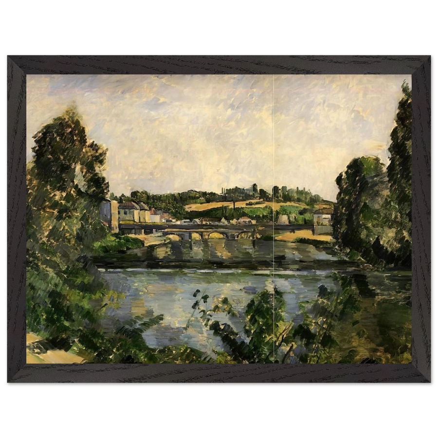 Bridge and Waterfall at Pontoise by Paul Cézanne — Framed art print at Zephyeer