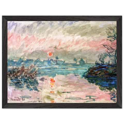 Sunset at Lavacourt by Claude Monet — Framed art print at Zephyeer