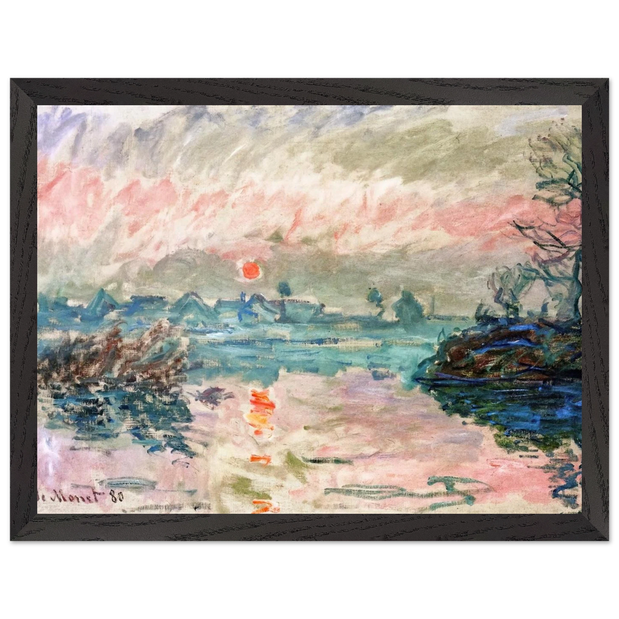 Sunset at Lavacourt by Claude Monet — Framed art print at Zephyeer