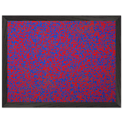Random Distribution of 40,000 Squares Using the Odd and Even Numbers of a Telephone Directory detail - 1971 by Francois Morellet — Framed art print at Zephyeer