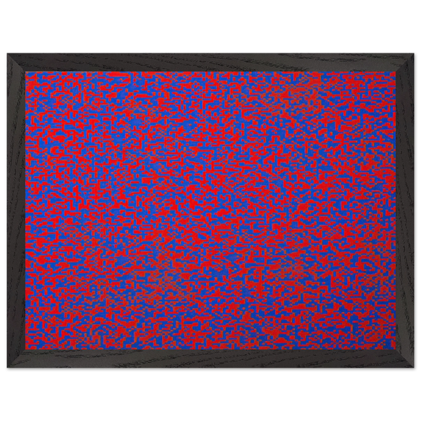 Random Distribution of 40,000 Squares Using the Odd and Even Numbers of a Telephone Directory detail - 1971 by Francois Morellet — Framed art print at Zephyeer