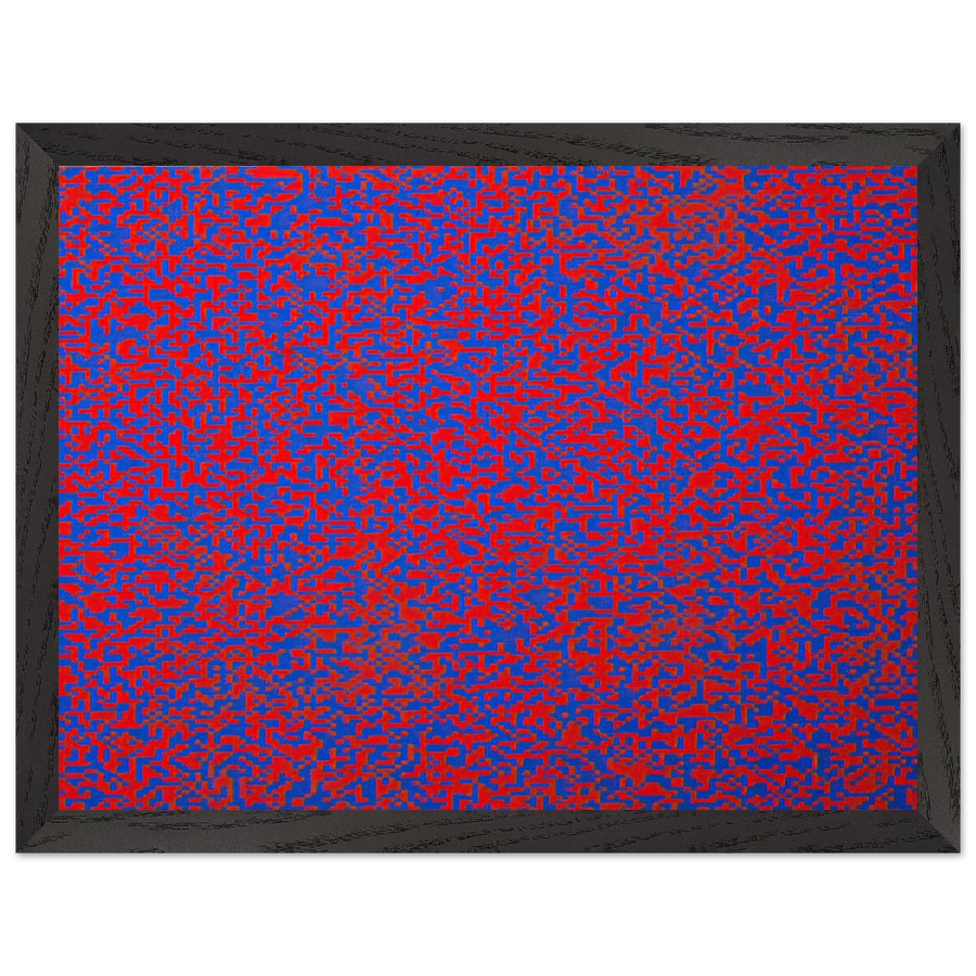 Random Distribution of 40,000 Squares Using the Odd and Even Numbers of a Telephone Directory detail - 1971 by Francois Morellet — Framed art print at Zephyeer