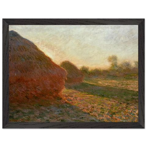 Haystacks, Last Sunrays by Claude Monet — Framed art print at Zephyeer
