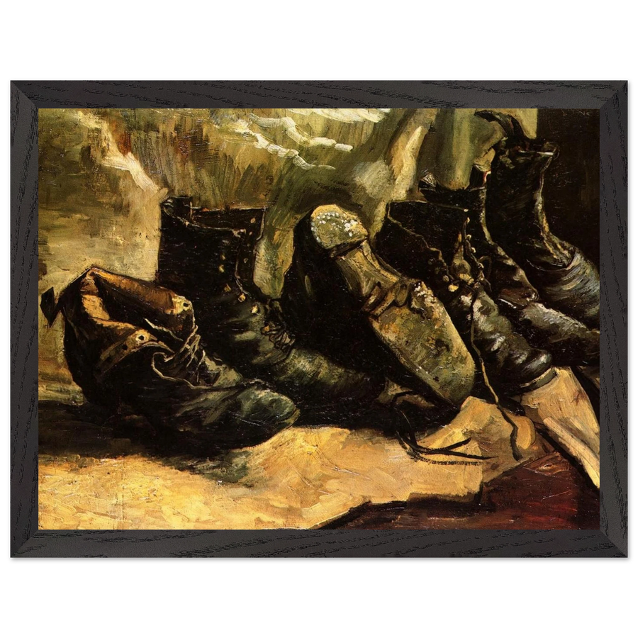 Three Pairs of Shoes by Vincent van Gogh — Framed art print at Zephyeer