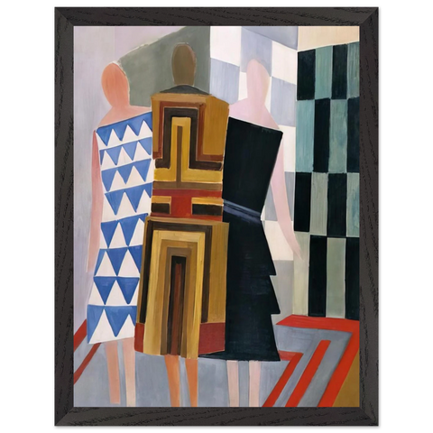 SIMULTANEOUS DRESSES THREE WOMEN FORMS COLOURS 1925 by Sonia Delaunay — Framed art print at Zephyeer