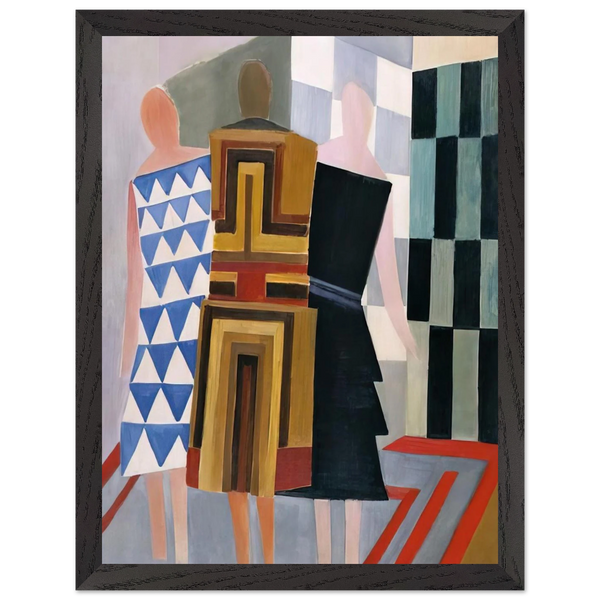 SIMULTANEOUS DRESSES THREE WOMEN FORMS COLOURS 1925 by Sonia Delaunay — Framed art print at Zephyeer