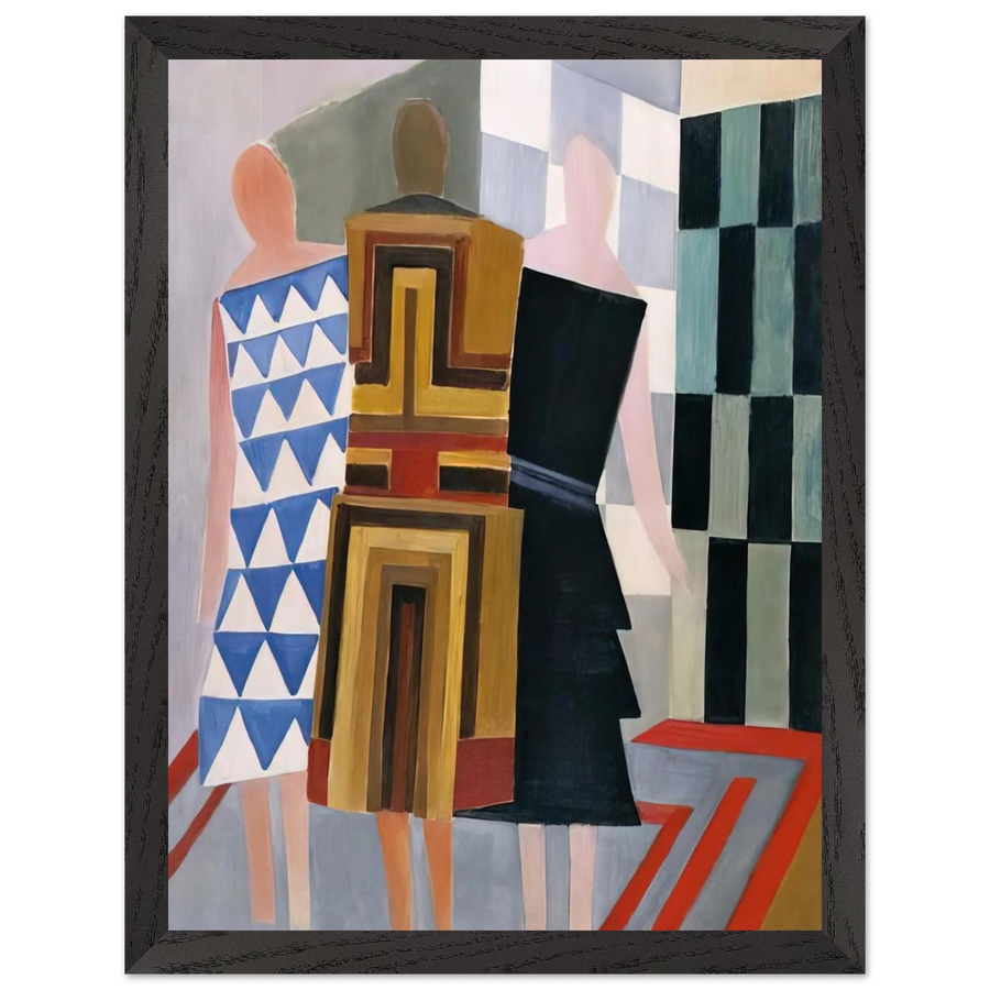 SIMULTANEOUS DRESSES THREE WOMEN FORMS COLOURS 1925 by Sonia Delaunay — Framed art print at Zephyeer