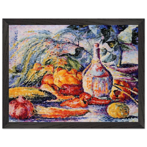 Still Life with Bottle of Wine by Henri-Edmond Cross — Framed art print at Zephyeer
