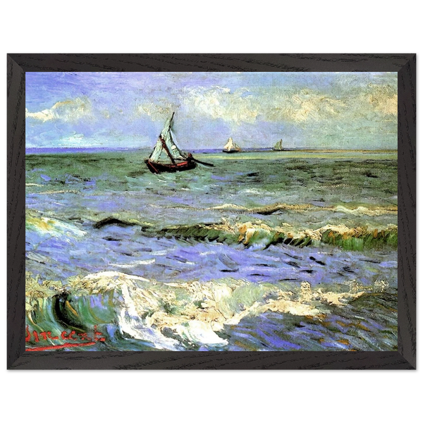 Seascape at Saintes-Maries by Vincent van Gogh — Framed art print at Zephyeer