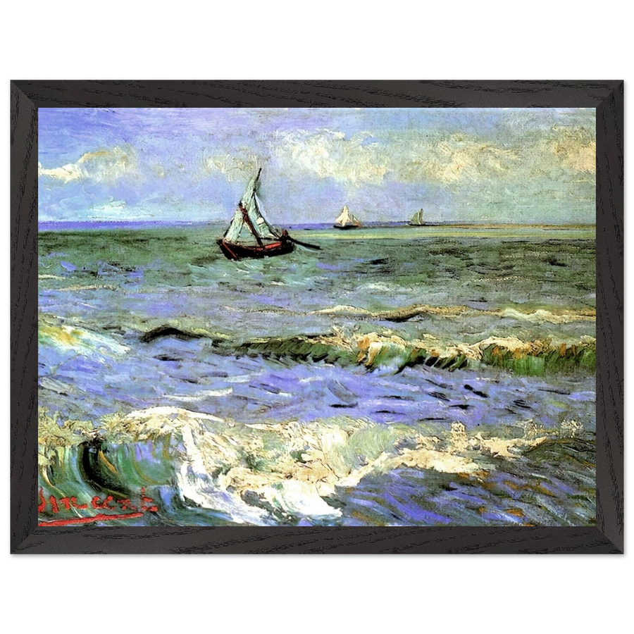 Seascape at Saintes-Maries by Vincent van Gogh — Framed art print at Zephyeer