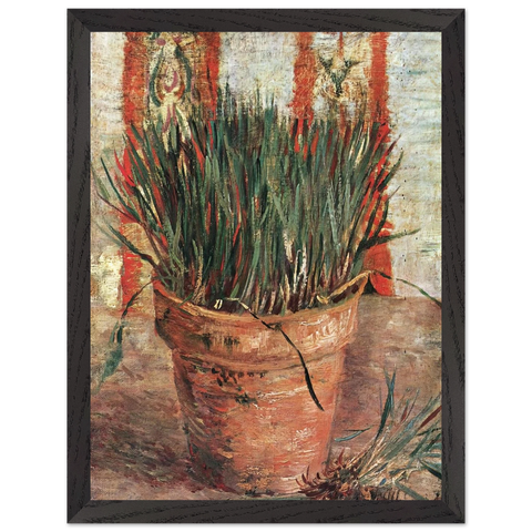 Flowerpot with Chives by Vincent van Gogh — Framed art print at Zephyeer
